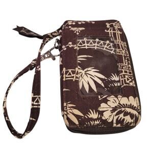 Vera Bradley All in One ID Wristlet in Imperial Toile 2009 Brown Cream Wallet